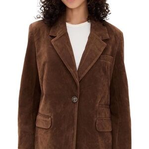 NEW FREE PEOPLE x WE THE FREE PAPER-CUT VEGAN SUEDE BLAZER LARGE